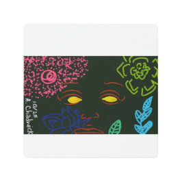 Face Flower Metal Wall Art メタルプリント