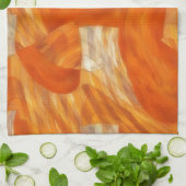 Face in Orange Artsy Abstract Kitchen Towel キッチンタオル (折り畳み)