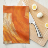 Face in Orange Artsy Abstract Kitchen Towel キッチンタオル (四つ折り)