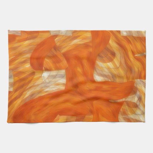 Face in Orange Artsy Abstract Kitchen Towel キッチンタオル (横)