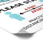 Face Mask Required Poste, Social Distancing Poster ポスター (角)