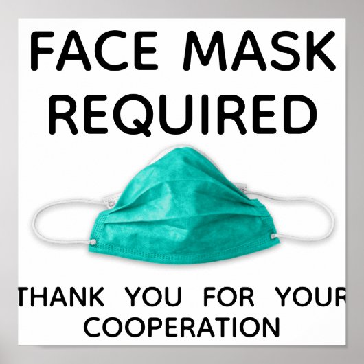 Face Mask Required Thank You ポスター (正面)