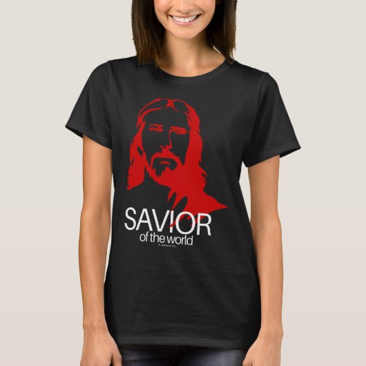 Face of Jesus Savior of the World  Christian Bible Tシャツ (正面)