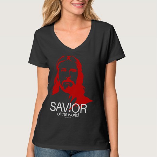 Face of Jesus Savior of the World  Christian Bible Tシャツ (正面)