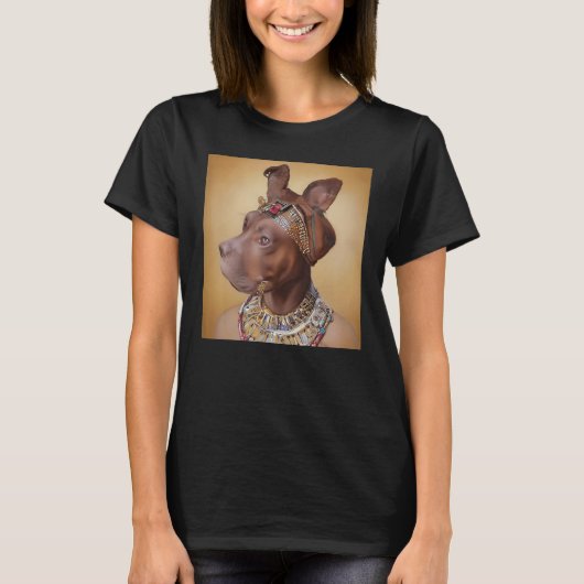 face portrait of an Ancient dog as Cleopatra 1 Tシャツ (正面)