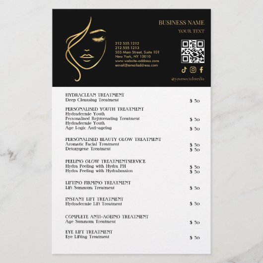 FACE TREATMENTS Beauty Salon flyer チラシ (正面)