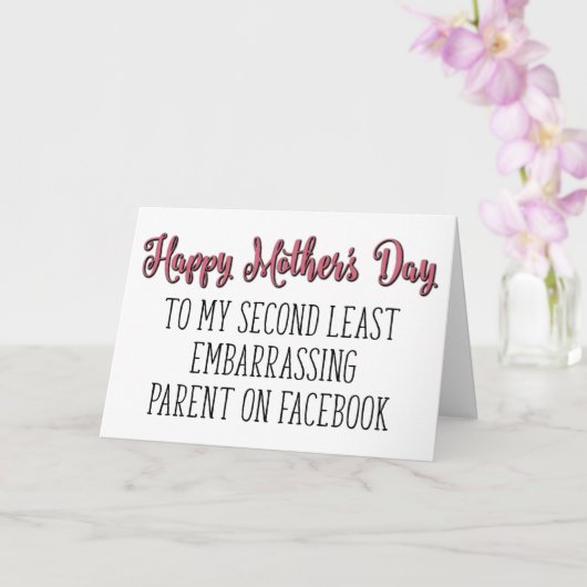 Facebookで最も恥ずかしい親、母の日 カード (蘭)
