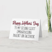 Facebookで最も恥ずかしい親、母の日 カード (正面)