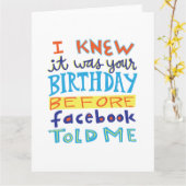 Facebookのおもしろカードの前の誕生日 カード (黄色い花)