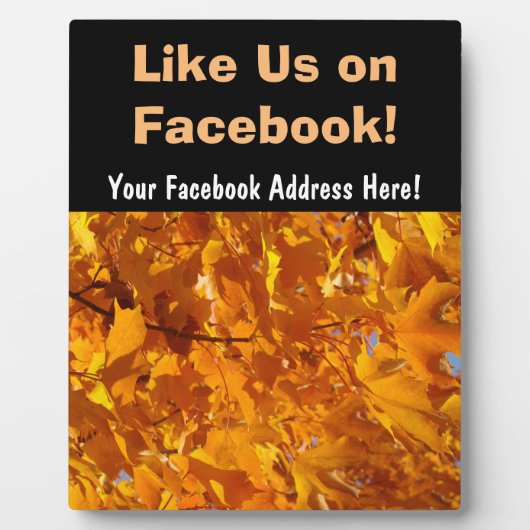 Facebookのサインカウンタープラークの私たち葉のように フォトプラーク (正面)