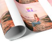 Facebookのユーザー名をフォローしてください ソーシャルメディアの写真 ラッピングペーパー (ロールコーナー)