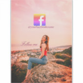 Facebookのユーザー名をフォローして写真をチェック シール (正面)