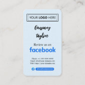 Facebookのレビュー依頼カード(ロゴとQRコード付き) 名刺 (裏面)