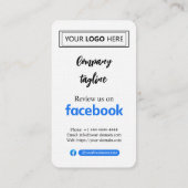 Facebookのレビュー依頼カード(ロゴとQRコード付き) 名刺 (裏面)