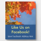 Facebookの住所はこちらサイン いいね!秋の葉 フォトプラーク (正面)