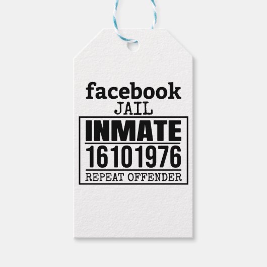 Facebookの刑務所受刑者再犯者 ギフトタグ (正面)