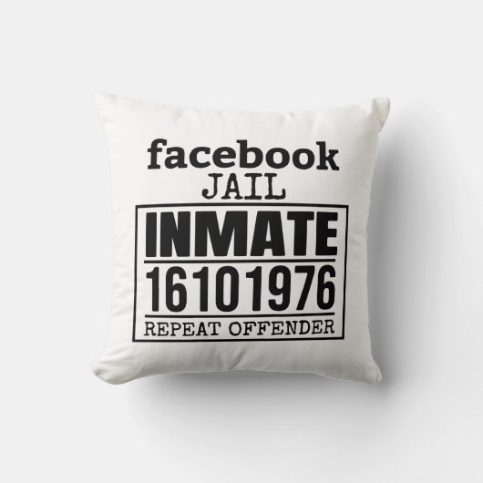 Facebookの刑務所受刑者再犯者 クッション (正面)