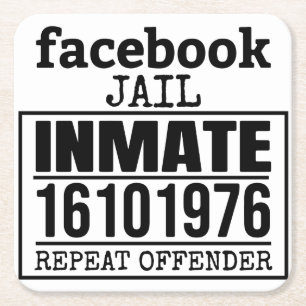 Facebookの刑務所受刑者再犯者 スクエアペーパーコースター