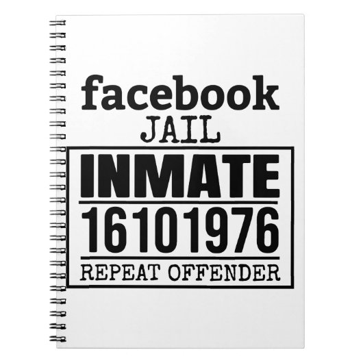 Facebookの刑務所受刑者再犯者 ノートブック (正面)