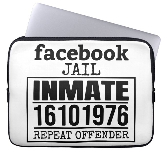 Facebookの刑務所受刑者再犯者 ラップトップスリーブ (正面)