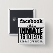 Facebookの刑務所受刑者再犯者 缶バッジ (正面&裏面)