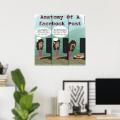 Facebookの投稿の楽しい解剖学 ポスター (ホームオフィス)