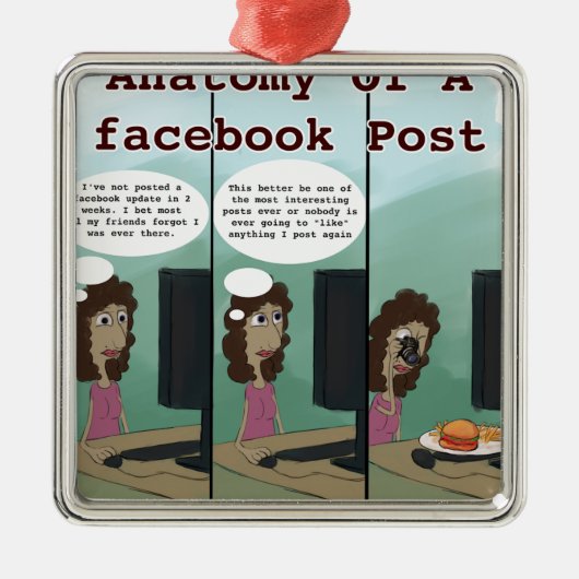 Facebookの投稿の構造がおもしろい メタルオーナメント (正面)