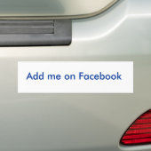 Facebookの私を加えて下さい バンパーステッカー (車上)