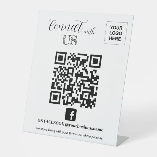 FacebookのQRコードに接続 台座サイン (正面)