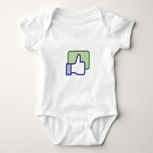 Facebookはボタンを好みます ベビーボディスーツ (正面)