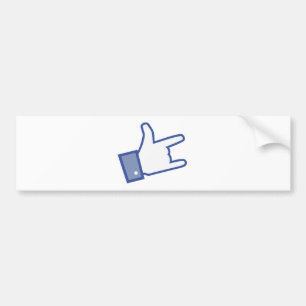 Facebookは親指のロックンロールアイコンを揺するのを好みます バンパーステッカー