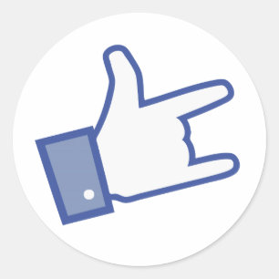 Facebookは親指のロックンロールアイコンを揺するのを好みます ラウンドシール
