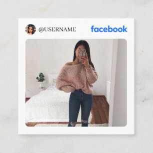 Facebookソーシャルメディア写真名刺 スクエア名刺
