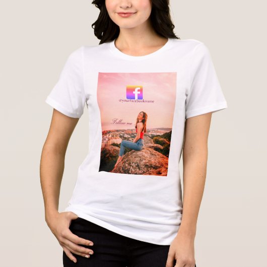 Facebookユーザー名ソーシャルメディアフォト トライブレンドTシャツ (正面)