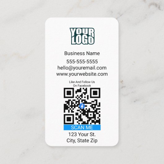 Facebookリンクを使用したGoogleレビュー名刺 名刺 (裏面)