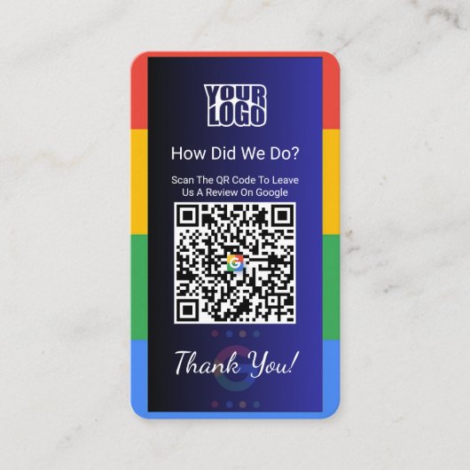 Facebookリンクを使用したGoogleレビュー名刺 名刺 (正面)