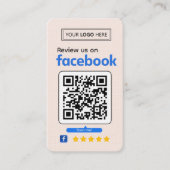 Facebookレビューお願い パステルピンク ビジネス用 名刺 (正面)