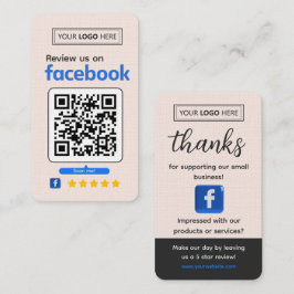 Facebookレビューお願い パステルピンク ビジネス用 名刺