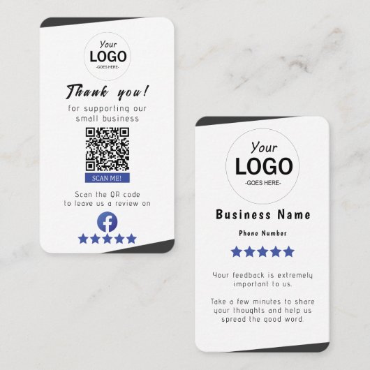 Facebookレビューカード 名刺 (正面/裏面)