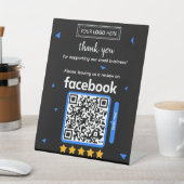 Facebookレビュー依頼カード(ロゴとQRコード付き) 台座サイン (インサイチュ)