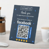 Facebookレビュー依頼カード(ロゴとQRコード付き) 台座サイン (インサイチュ)