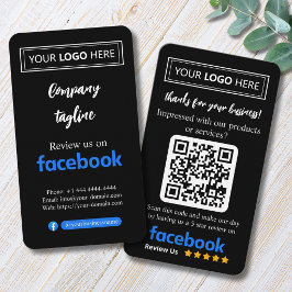 Facebookレビュー依頼カード(ロゴとQRコード付き) 名刺