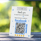 Facebookレビュー依頼カード(ロゴ・QRコード入り) 台座サイン