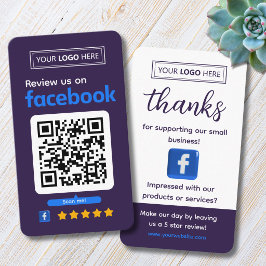 Facebookレビュー依頼ビジネスカード ディーププラム 名刺