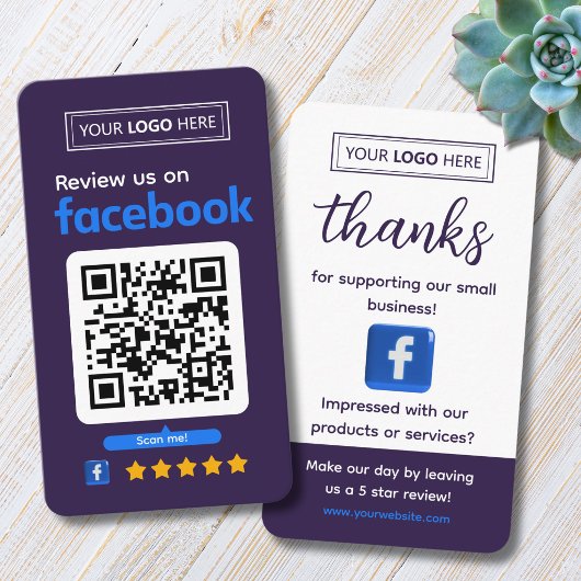 Facebookレビュー依頼ビジネスカード ディーププラム 名刺