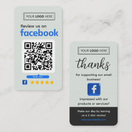 Facebookレビュー依頼 パステルグリーン ビジネス用 名刺
