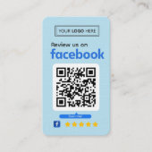 Facebookレビュー依頼 ベイビーブルー ビジネス 名刺 (正面)