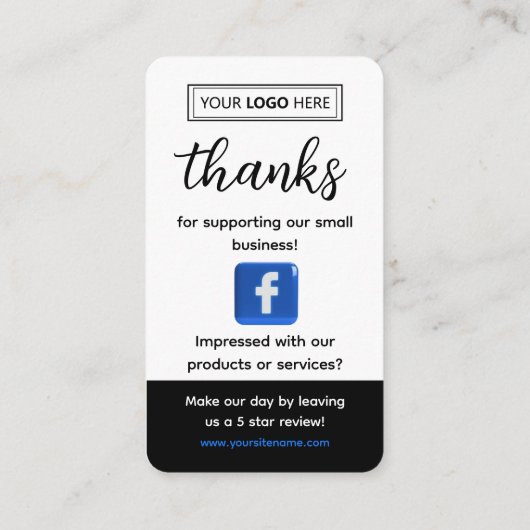 Facebookレビュー要求の名刺 名刺 (裏面)