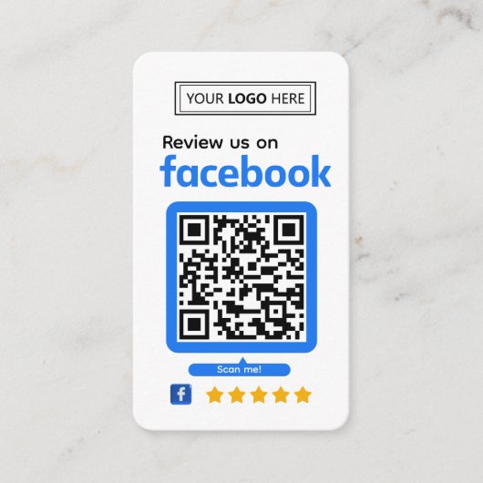 Facebookレビュー要求の名刺 名刺 (正面)