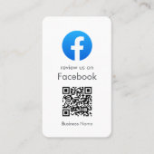 Facebookレビュー |ビジネスQRコード白ミニマル色 名刺 (正面)